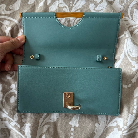 Charles & Keith - Teal Wallet with Removable, Adjustable Strap - Picture 2 of 10